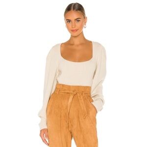 Free People Saffron Puff Sleeve Open back sweater